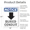 Signmission Buried Conduit (Down Arrow), 18 in W x Rectangle, Aluminum OS-2PACK-NS-A-1824-V-10402 - alternate 2